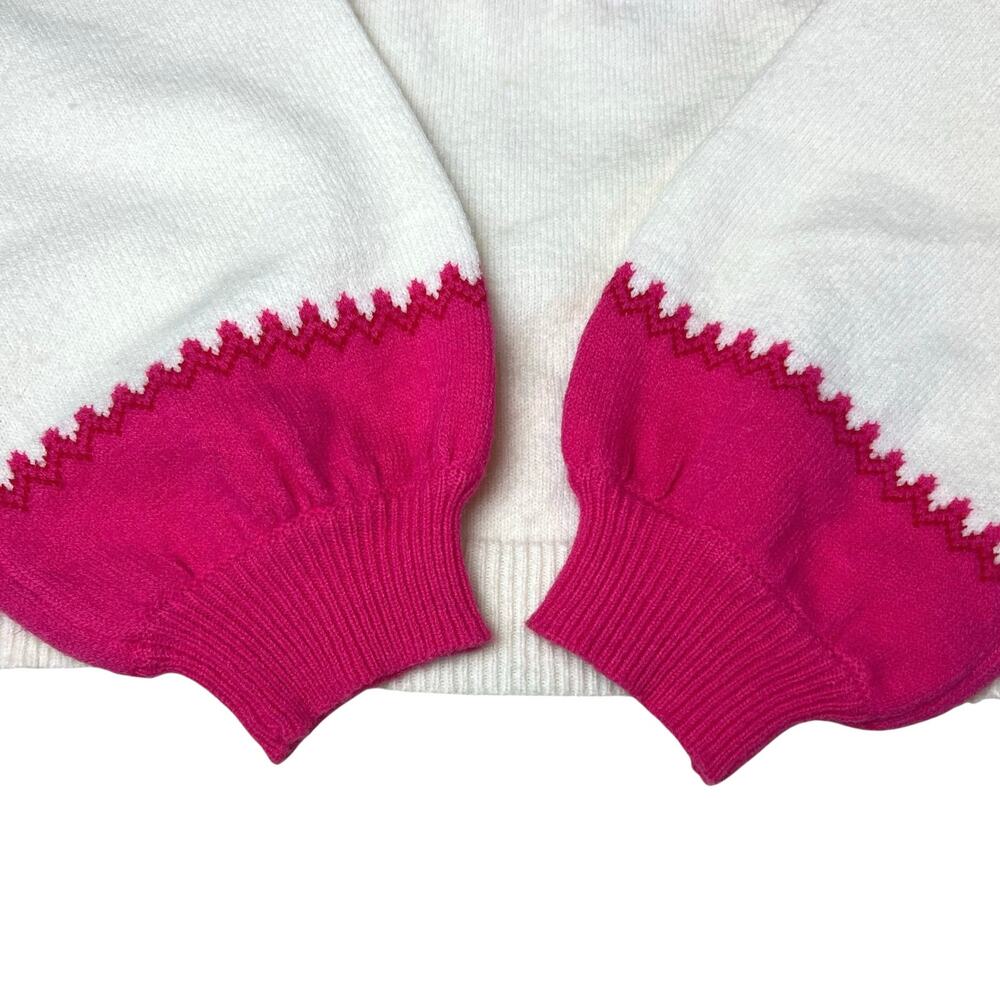 Tuckernuck Hyacinth House Dove Fair Isle Pink Mock Neck Sweater Cottagecore XS - Picture 8 of 10